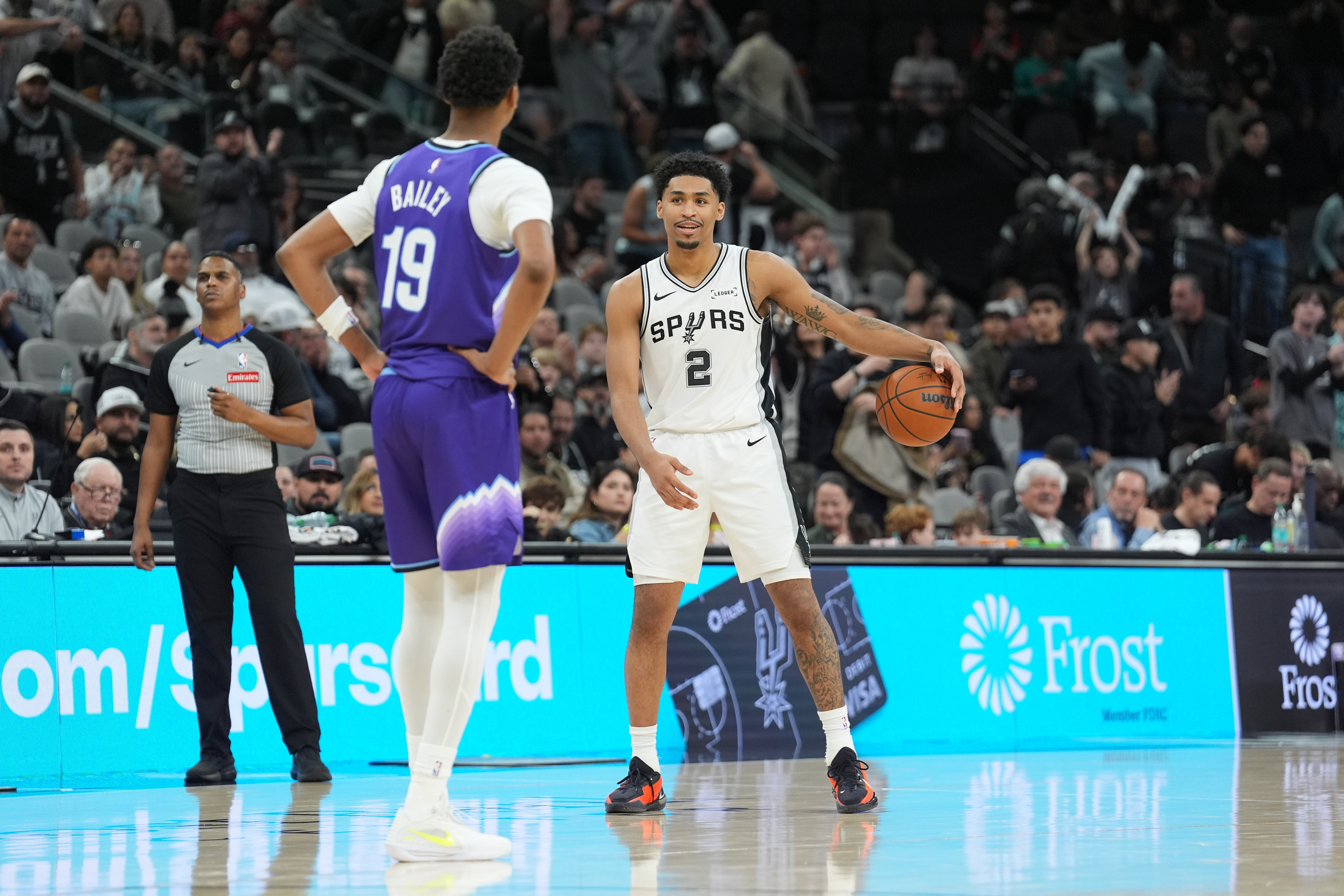 San Antonio Spurs guard Dylan Harper and Utah Jazz forward Ace Bailey